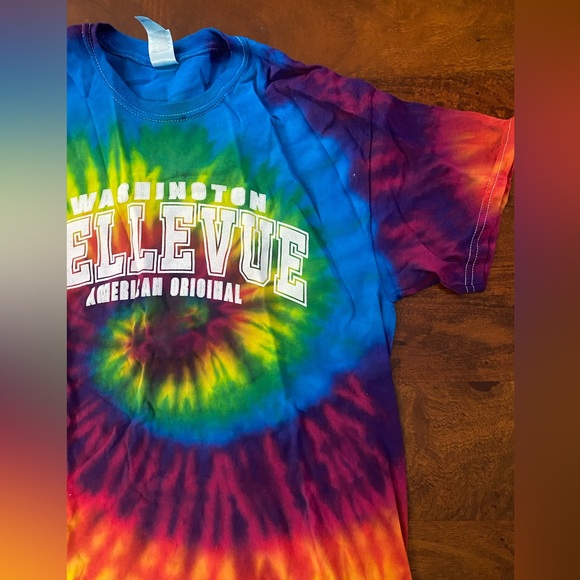 Mens Colortone Tie Dye Tshirt Pullover Short sleeve Preown Medium - Picture 5 of 8